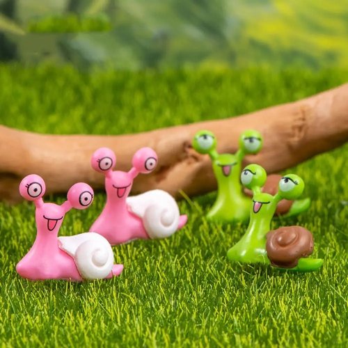 Miniature figurine da giardino fatato - Lumache cartoni animati per decorazione bonsai e terrario