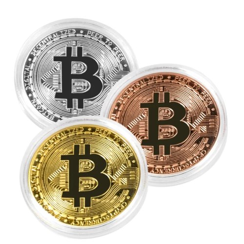 Đồng xu Bitcoin mạ vàng, đồ sưu tầm, quà tặng, đồng xu kỷ niệm crypto, giả cổ