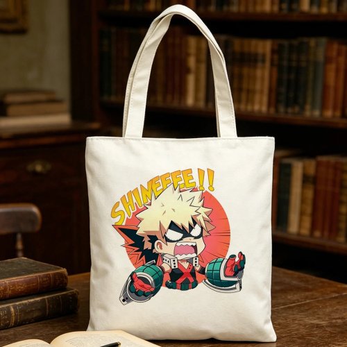 Saco tote My Hero Academia personalizável, dobrável, de ombro