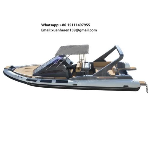 2025 Aangepaste 11 meter luxe RIB-boot met cabine, buitenboordmotor, Hypalon materiaal – Visboot