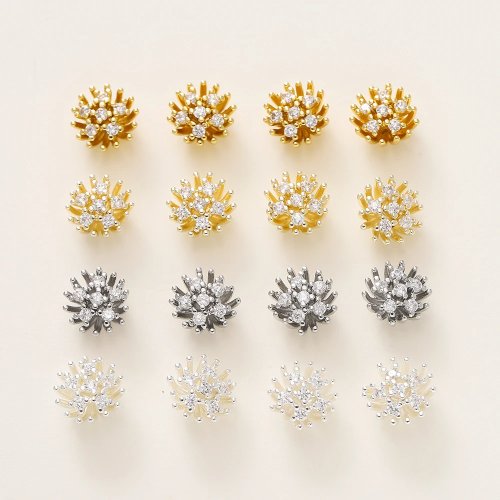 1 pezzo Caps perline fiore 6x9.5mm placcato oro per creare gioielli fai da te
