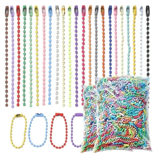 100PCS 12cm Bead Chains for DIY Jewelry Making, Keychains, Dolls, Label Tags
