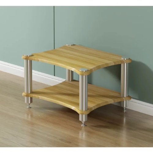 Soporte de equipos de audio de 2 niveles para amplificador HiFi y reproductor de CD, con patas antivibración