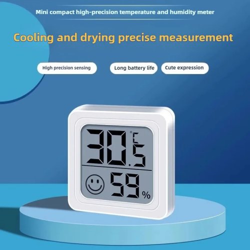 Thermomètre Hygromètre Numérique Mini pour Température et Humidité Intérieure, Capteur Mural avec Écran LCD pour Maison