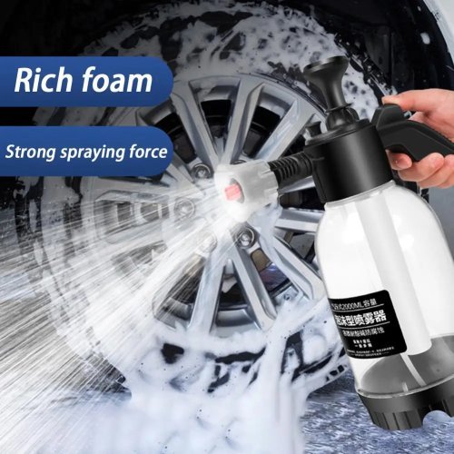 Pulvérisateur de mousse 2L à main pour voiture, pompe à main haute pression avec soupape de décharge, bouteille de pulvérisation pour lavage auto, outil de nettoyage de vitres
