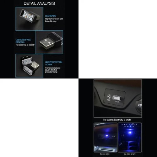 USB LED Car Interior Roof Star Night Light Projector