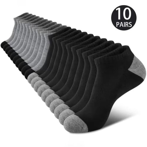 10 Pasang Kaus Kaki Nyaman dan Breathable, Menyerap Keringat, Anti Bau, Potongan Rendah, Warna Solid, Cocok untuk Aktivitas Outdoor