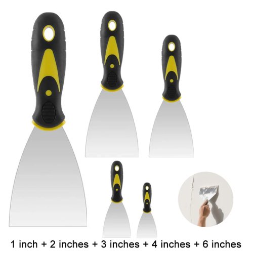Jeu de 5 couteaux à enduire (1-6 pouces) pour cloisons sèches, plâtrage, grattage, rapiéçage, peinture et papier peint