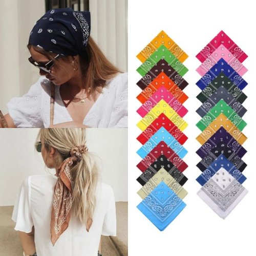 Klassieke Paisley Bandana - Vierkante hoofddoek, nek- en gezichtsdoek, multifunctioneel voor sport, fietsen en buiten, draagbaar street-stijl accessoire