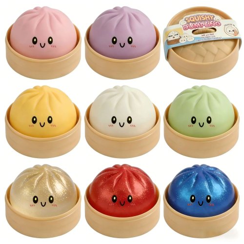 Juguete Squishy Gigante con forma de panecillo dumpling, bola antiestrés con purpurina de subida lenta, juguete fidget para aliviar el estrés para casa, oficina y viajes
