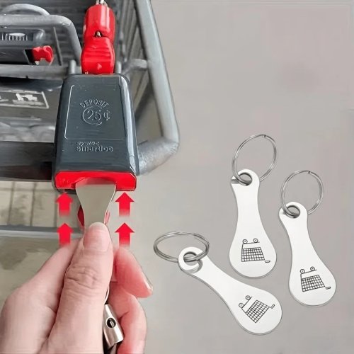 Porte-clés jeton de chariot de supermarché avec étui, lot de 2 – Outil de déblocage de caddie