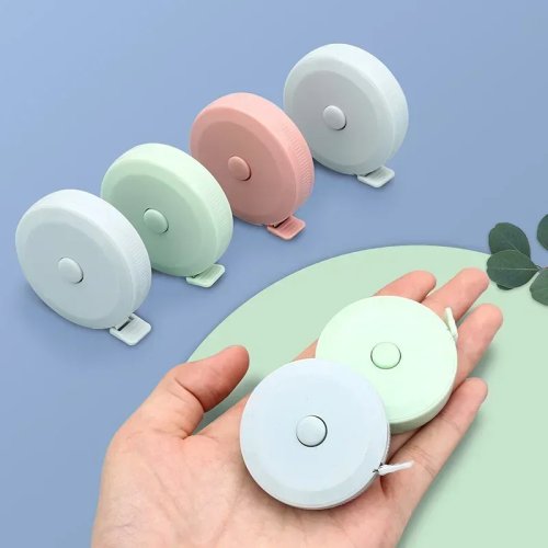 Macaron Soft Body Measuring Tape, Auto-Lock Retractable, for Sewing & Fitness, Waist Bust Hip