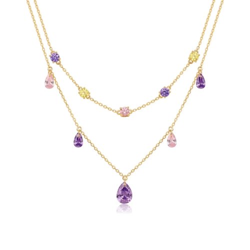 Collana Zirconia Goccia d'Acqua Brillante, Semplice ed Elegante 2026 per Donna, Ciondolo di Lusso per Anniversario e Banchetto, Regalo