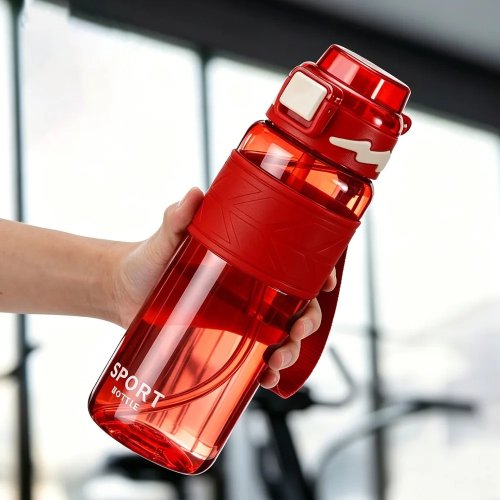 携帯用 750/1000ml スポーツウォーターボトル ストロー付き 跳ね蓋 漏れ防止 落下防止 アウトドア 学校