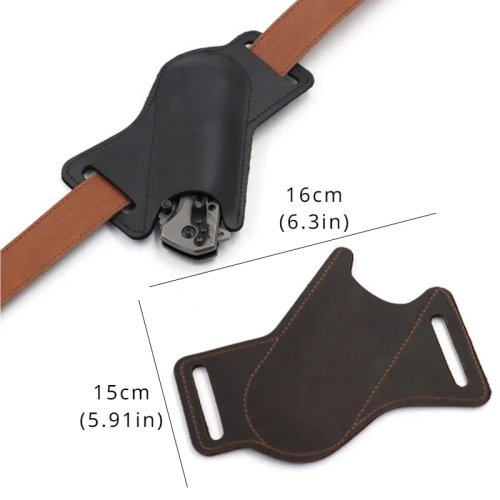 Étui en cuir anti-rayures pour couteau pliant avec clip ceinture, porte-couteau de poche, camping