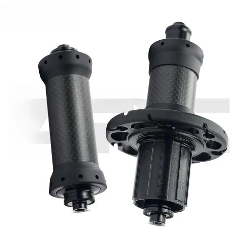 Set di ruote in carbonio per bici da corsa RT034F/RCB – Nero opaco, raggi dritti, mozzi a 6 nottolini, 18/21 fori