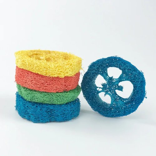 1PC Juguete de Luffa para Mascotas Pequeñas: Conejo, Hámster, Pájaro, Chinchilla – Juguete para Limpiar Dientes