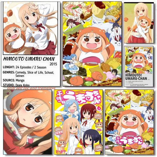 بوستر أنمي Himouto! Umaru-chan عالية الدقة – فن جداري لغرفة المعيشة، الممر، ديكور المنزل، هدية