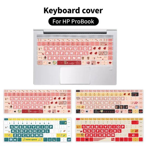 Skin Keyboard Silikon Kartun untuk Laptop HP Pavilion 14-dv 14 Inci, Pelindung Anti Air dan Senyap