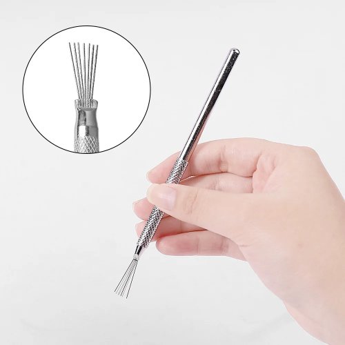 Penna metallica a 7 punte per nail art, strumento per disegnare linee e texture, accessorio per manicure fai-da-te