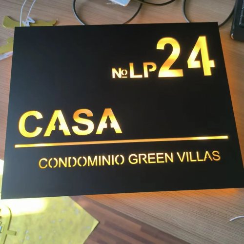Letrero LED para número de casa personalizado 3D de acrílico, luz blanca moderna, para muro interior o exterior