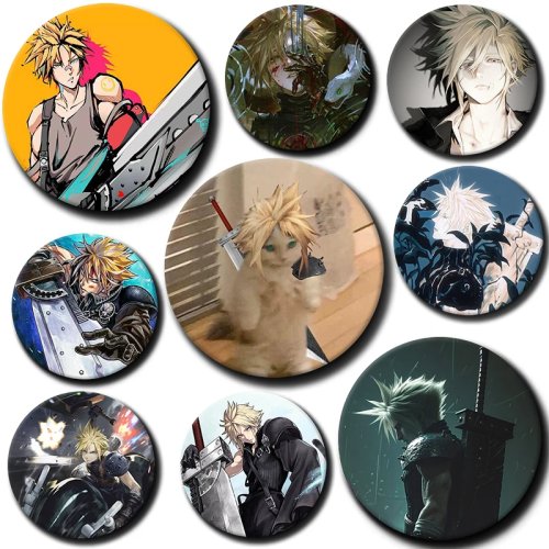 Épingle Cloud Strife Final Fantasy VII Broche Badge Anime Collection pour Sac à dos Chapeau Vêtements Accessoires Cadeau pour Gamer