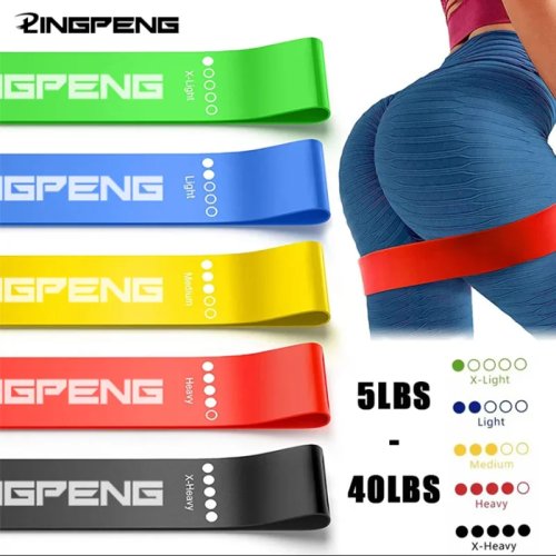 Set de bandes de résistance pour yoga, fitness, entraînement des hanches et des jambes, squats, danse, boucles élastiques