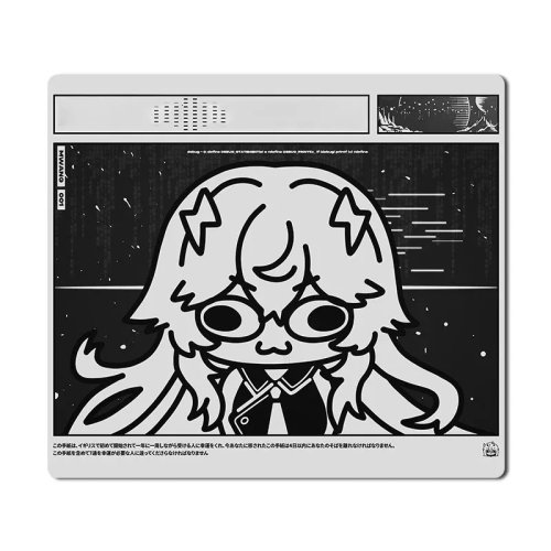 Mousepad carino con ragazza anime, bianco e nero, design cyberpunk hacker, antiscivolo in gomma, per gaming su laptop e PC