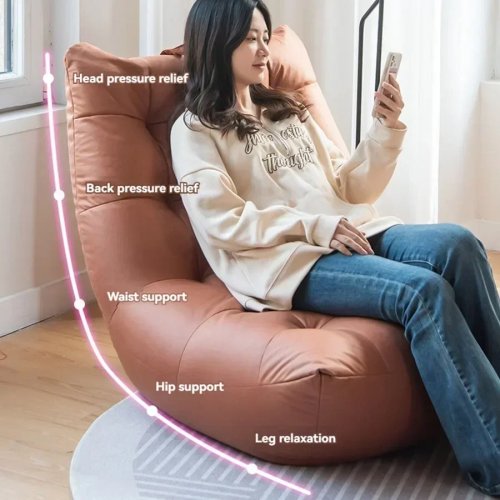 1人用ビーンバッグソファ、リビング・寝室用、テクニカルクロス、畳風、横になれる