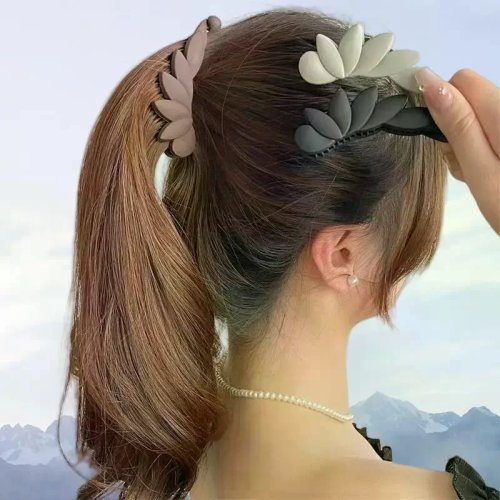 Matte Banana Hair Clip for Thin Hair Soft Grip Ponytail Holder Simple Style Hair Barrette for Women Girls Daily Wear