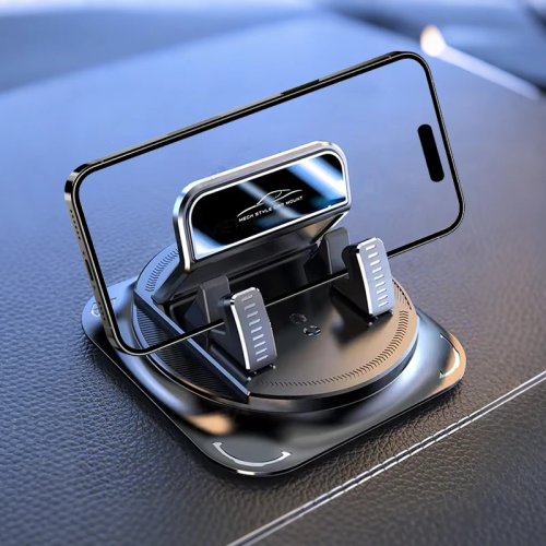 Supporto per telefono auto antiscivolo in silicone per cruscotto, rotazione 360°, universale, supporto per navigatore