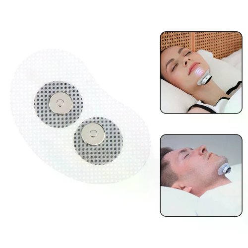 Miếng điện cực gel chống ngáy cho cằm và cổ – Khóa từ, miếng dán thông minh giúp giảm ngáy