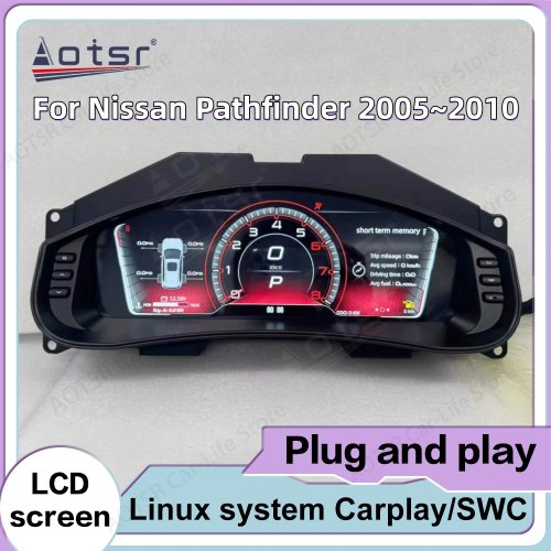 Layar Digital Dashboard untuk Nissan Pathfinder Navara NP300 2005-2010, Speedometer LCD dan Info Kendaraan