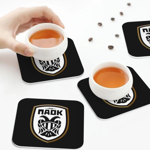 Posavasos y Salvamanteles del PAOK FC, set de 4, para aficionados al fútbol griego de Tesalónica