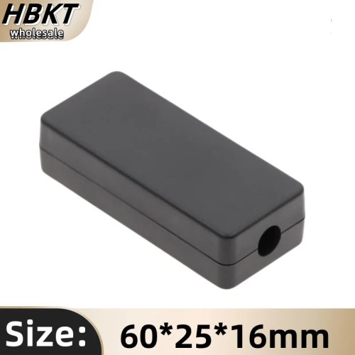 Маленький чорний пластиковий корпус для USB-модуля, відкритий з обох кінців, 60x25x16 мм