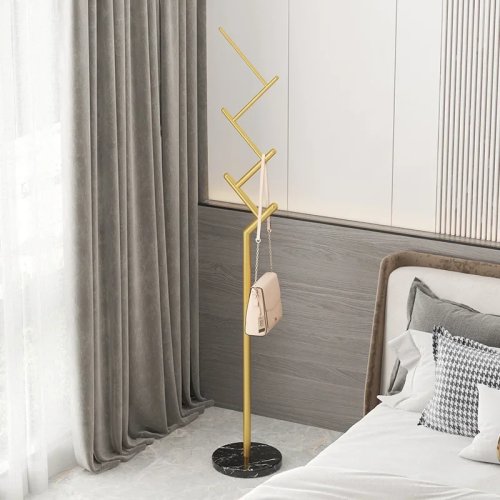 Porte-manteau en fer forgé de style européen, porte-vêtements au sol simple et élégant pour chambre, organiseur de manteaux et vestes