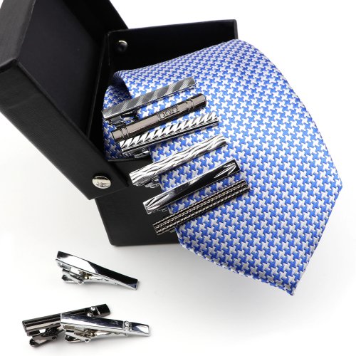Herren Krawattenclip & Krawattenset mit Krawattennadel - 4cm, Hochzeit Geschäft Anzug Zubehör