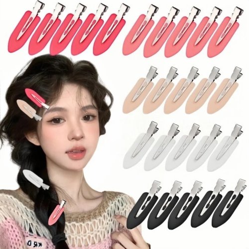10-teiliges Set Damen Nahtlose Haarklammern – Entenschnabel-Klammern für Seitenpony, Styling, Make-up & Gesichtsreinigung