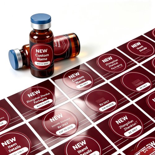 Etichette in vinile personalizzate impermeabili per flaconi di peptidi – Autoadesive, stampa HD, compatibili con flaconi per cosmetici, fitness e nutrizione
