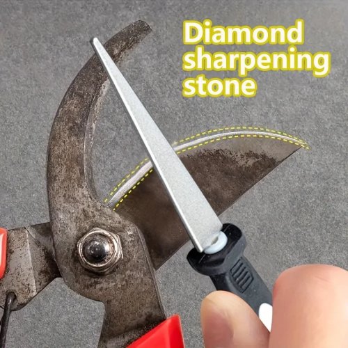 Diamant slijper met dubbelzijdige vijl voor scharen en tuingereedschap