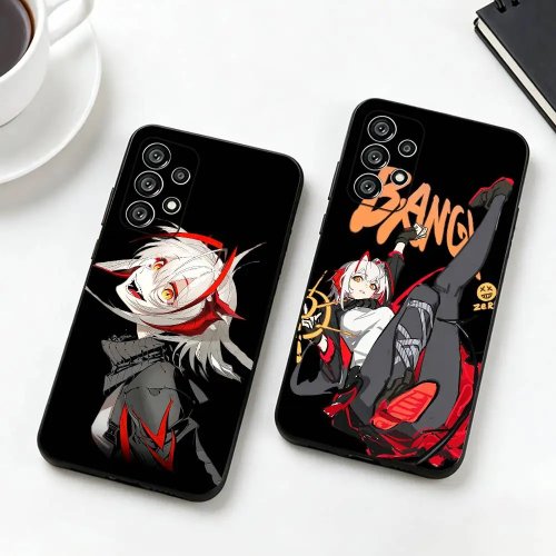 Casing HP Samsung S25 S24 S21 S22 S23 S30 Ultra S20 Plus FE Gambar Arknights, Silikon Lembut Warna Hitam