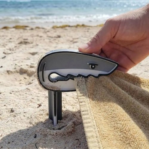 Hai-förmiger Strandtuch-Clip, starke Griffkraft, windfest, sonnenbeständig, für Outdoor und Camping
