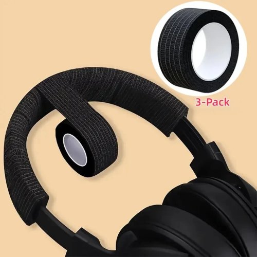 Paket 3 Tape Pelindung Kepala Headphone, Strip Perbaikan Anti-Penuaan untuk Headset Over-Ear, Bahan Serat Tahan Lama