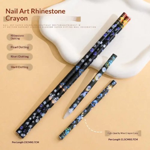 Ferramenta para apanhar strass para unhas 1 un. Lápis de cera autocolante para decoração de unhas DIY 3D
