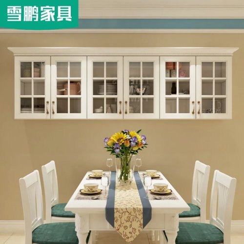 Placard mural avec porte en verre et étagères pour cuisine et salle à manger