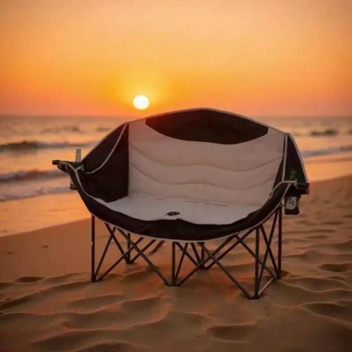 Kursi Taman Lipat Portable dari Logam Modern Mewah, Ringan untuk Camping, Piknik, Hiking, Memancing & Pantai