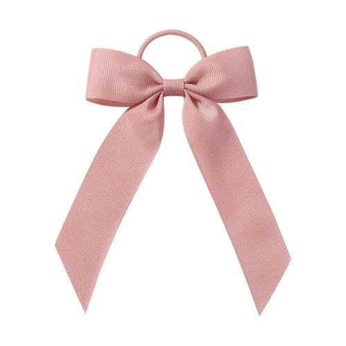Elástico de cabelo rosa e preto com laço, alta elasticidade, acessório de cabelo para meninas, sem danos