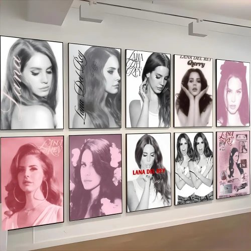 Lana Del Rey Poster – Alternatieve Pop Zangeres Muurkunst, Zelfklevend, Ongeframeerde Huisdecoratie