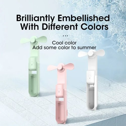 Kipas Angin Mini Portabel 2000mAh USB Rechargeable, Lipat, Silent, untuk Meja dan Tangan, Praktis