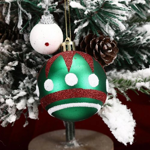 6 Stück 2,4-Zoll Weihnachtskugeln, Christbaumschmuck, Aufhänger, Deko für Zuhause, Neujahrsgeschenk